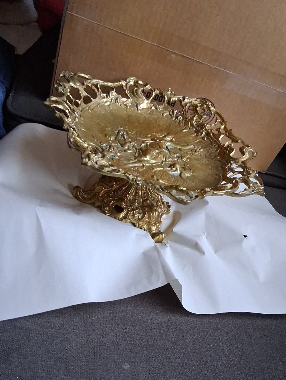 Ornate Gold Decorative Pedestal Bowl - Elegant Home Accent